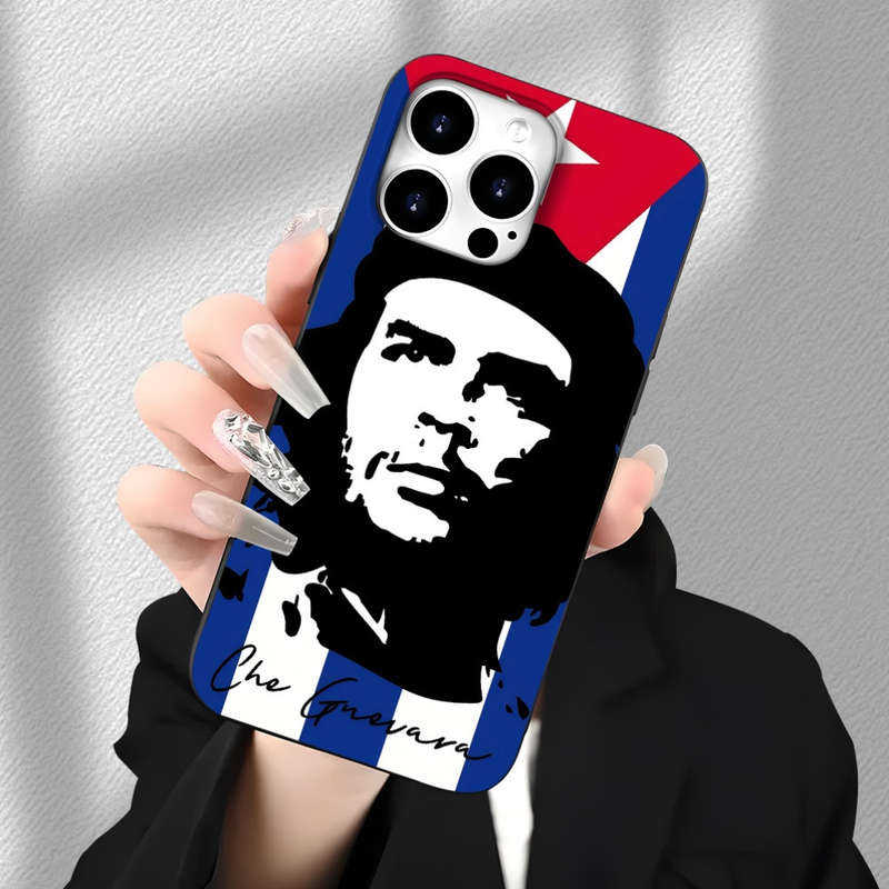 1Pc Black For iPhone 16 Plus Che Guevara Cartoon Designs Phone Case