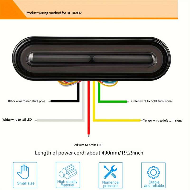 1pc Motorcycle LED Daytime Running Lights with Turn Signal Functionality Dual Direc