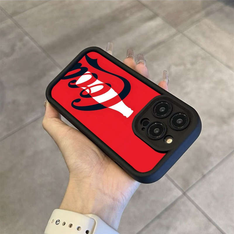 1Pc Black For iPhone 13 Mini Red Cola Soda Drink Phone Case