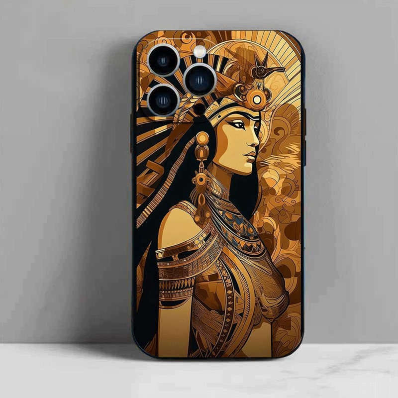 1Pc Black For iPhone 15 Plus African Egyptian Culture Phone Case