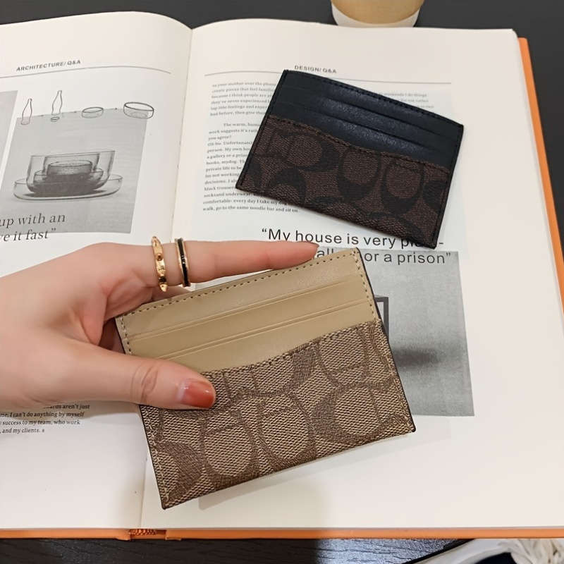 1pc Vintage Style Women'S Slim Card Holder Multi-Slot Credit Card Wallet Portable Travel Design