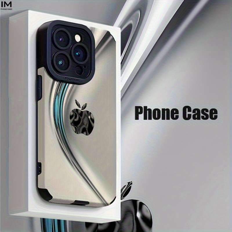 1Pc Black For iPhone 15 Pro Max Apple Logo Design Phone Case