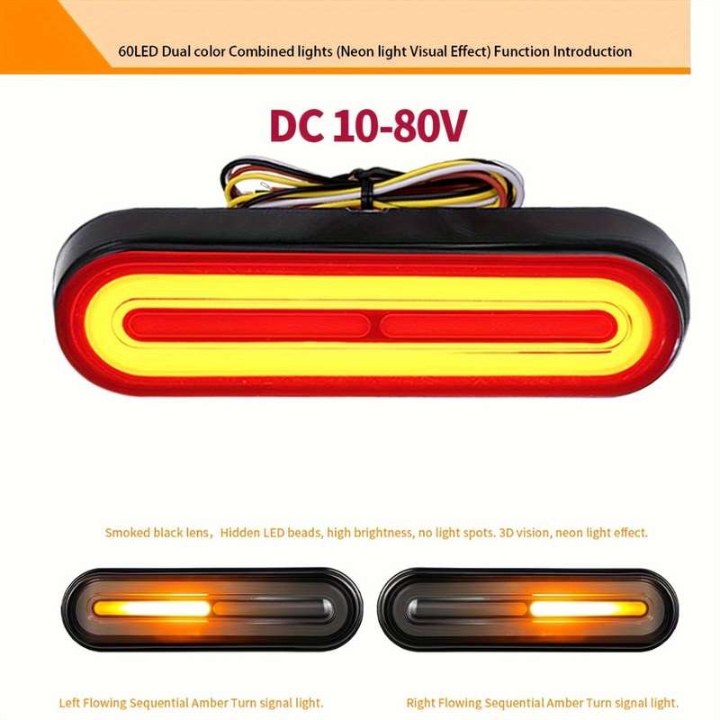 1pc Motorcycle LED Daytime Running Lights with Turn Signal Functionality Dual Direc