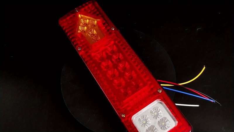 2pcs White Red Full Sealing Rubber Multi-Purpose Multi-Function Trailer LED Taillight