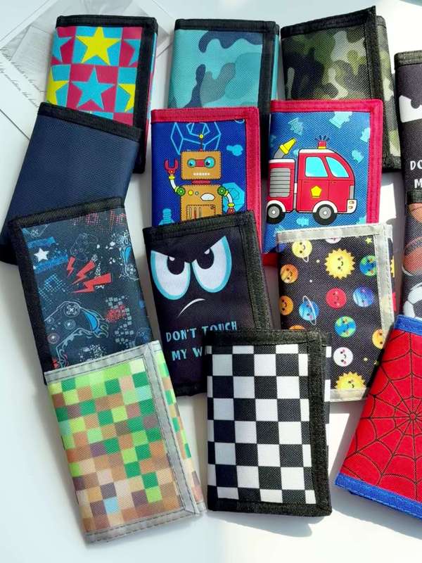1pc Trifold Wallet Fashionable Print Casual Portable Coin Purse Durable Card Clip Large Capacit