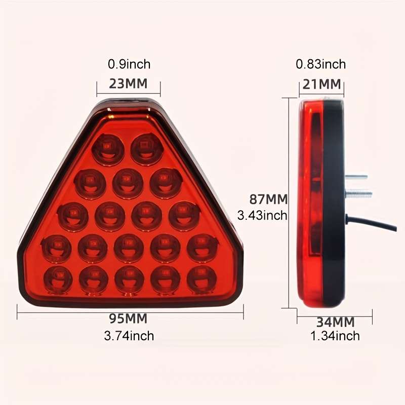 1pc 12V LED Triangular Car Decoration Lamp New Style for Car Without Battery