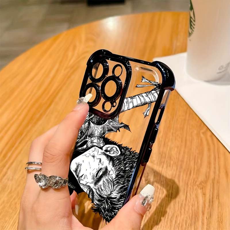 1Pc Mixed Color  For iPhone 16 Pro Max Dark Knight Pattern Phone Case
