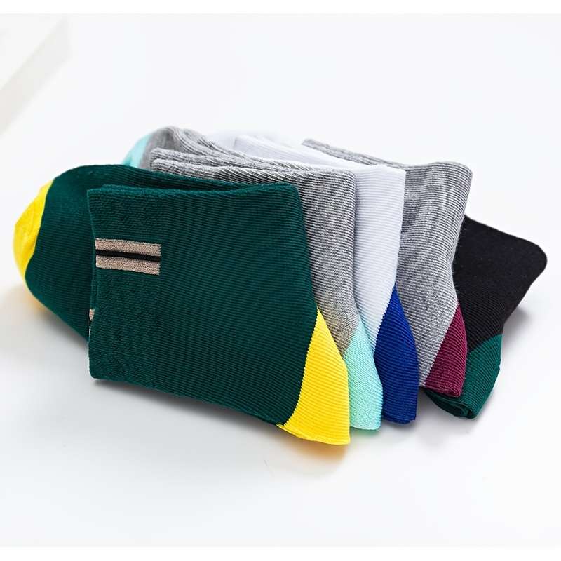 5 Pairs Of Mixed Colors One Size High Elastic Socks