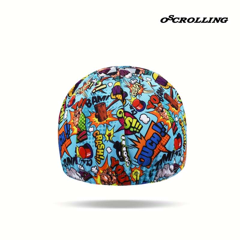 1pc Oscrolling Quick-Dry Breathable Cycling Cap Light Blue High-Quality Polyester Elastic O