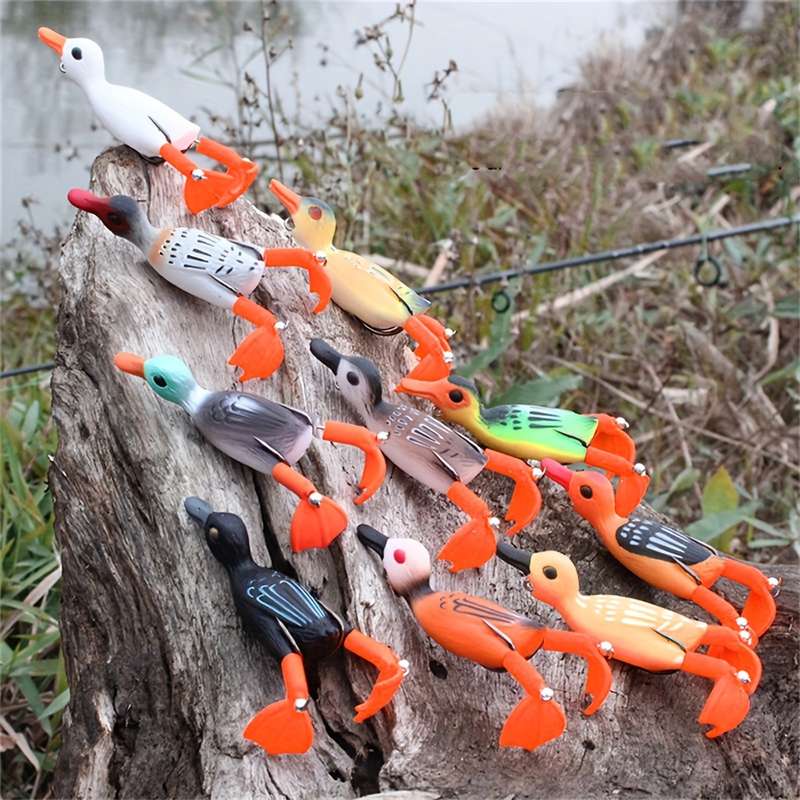 1pc Propeller Flipper Duck Fishing Lure 9cm 11.3g Artificial Bait Duckling with 3D Eyes Surf
