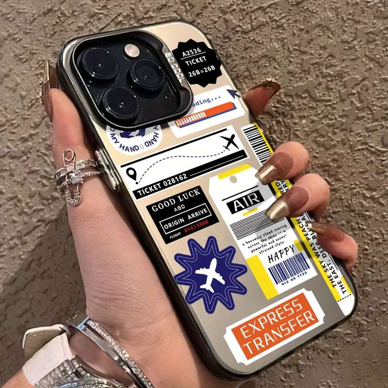 1Pc Black For iPhone 7 Plus 8 Plus Airplane Tags Phone Case