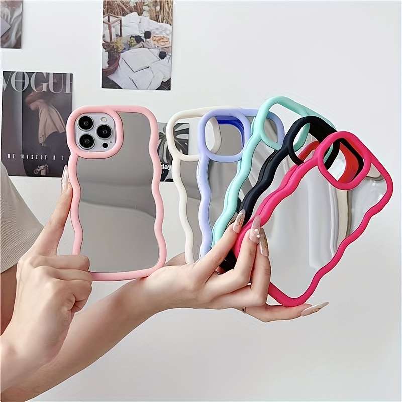 1Pc Black For iPhone 7 8 SE2 SE3 Makeup Mirror Phone Case
