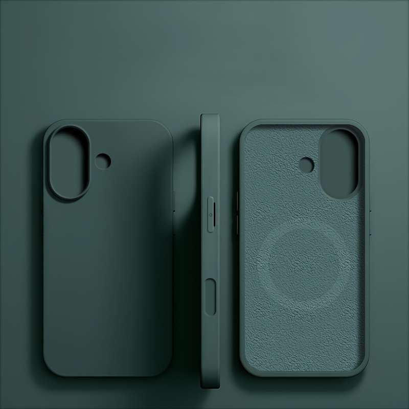 1Pc Dark Green For iPhone 16 Phone Case Phone Cover