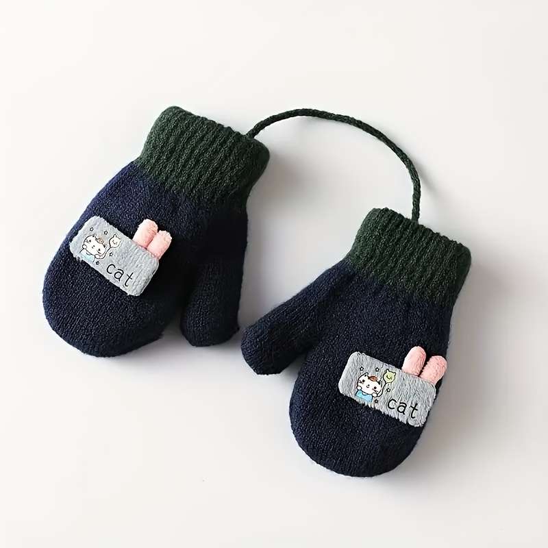 Winter Gloves Color Navy Blue