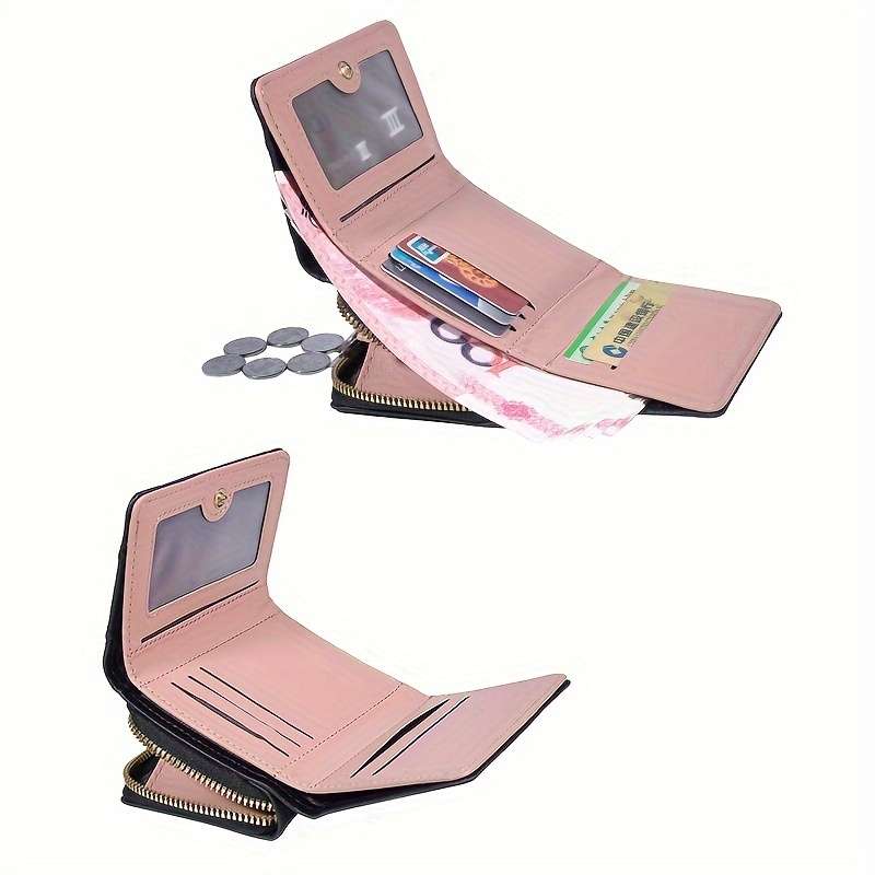 1pc FOREVER TRADESMARK Womens Compact Trifold WalletStylish Synthetic Synthetic Leather Card Ho