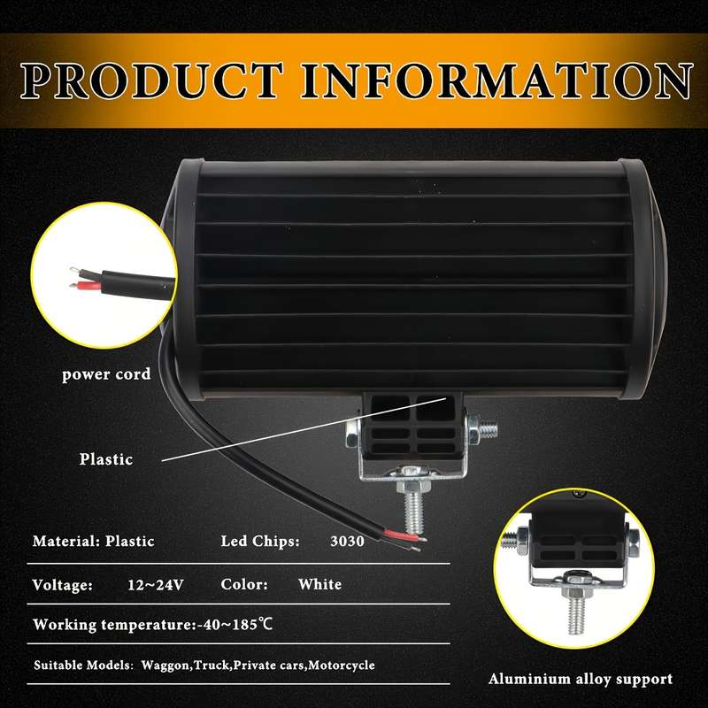 2pcs 7-Inch LED Light Bars 24000LM 40-SMD Universal Driving Fog & Daytime Running L