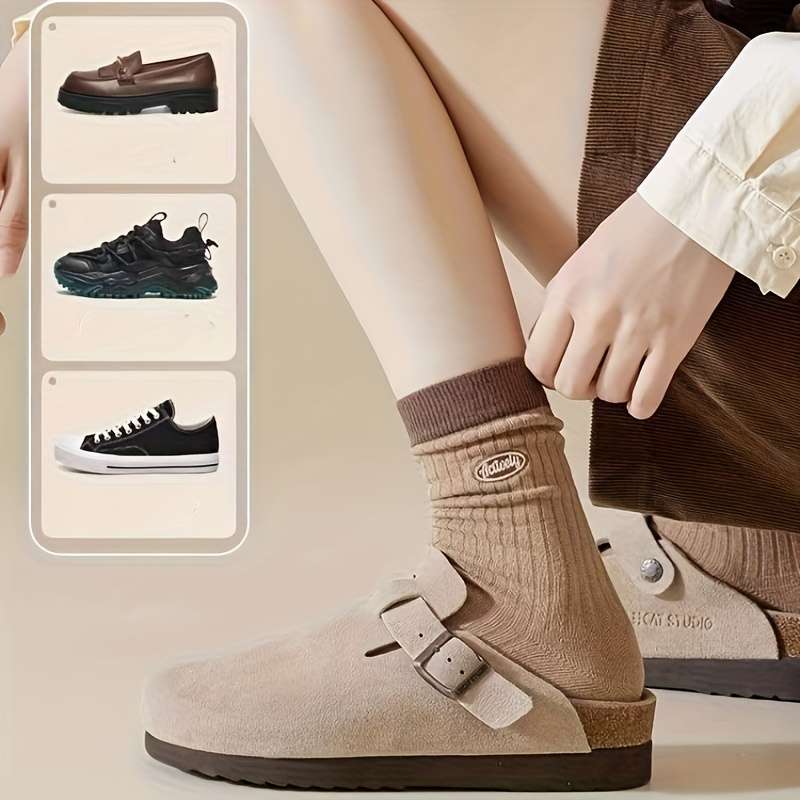 5 Pairs Of Mixed Colors One Size High Elastic Socks
