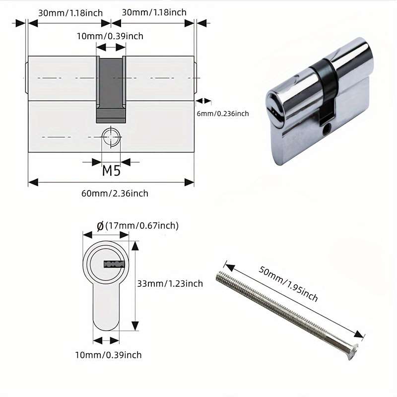 Lock Items Bright Color 60Mm  30Mm Add  30Mm  Quantity 5 Keys