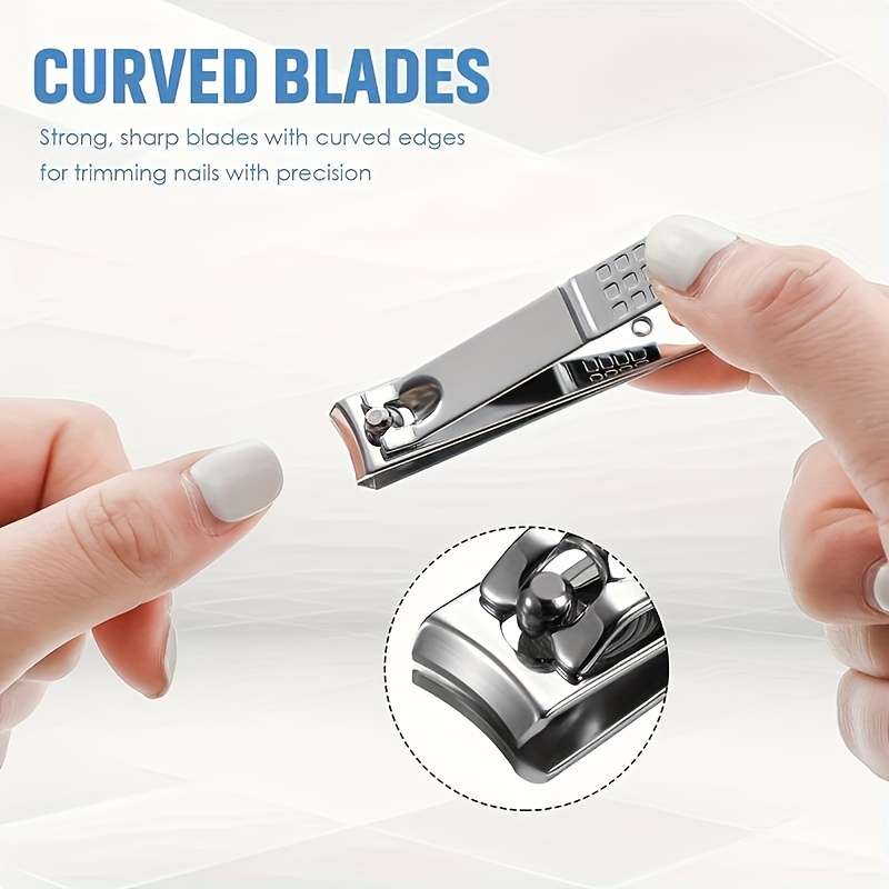 12pcs High-Carbon Steel Nail Clippers Hypoallergenic with Parallel Cutting Edges Featuring C