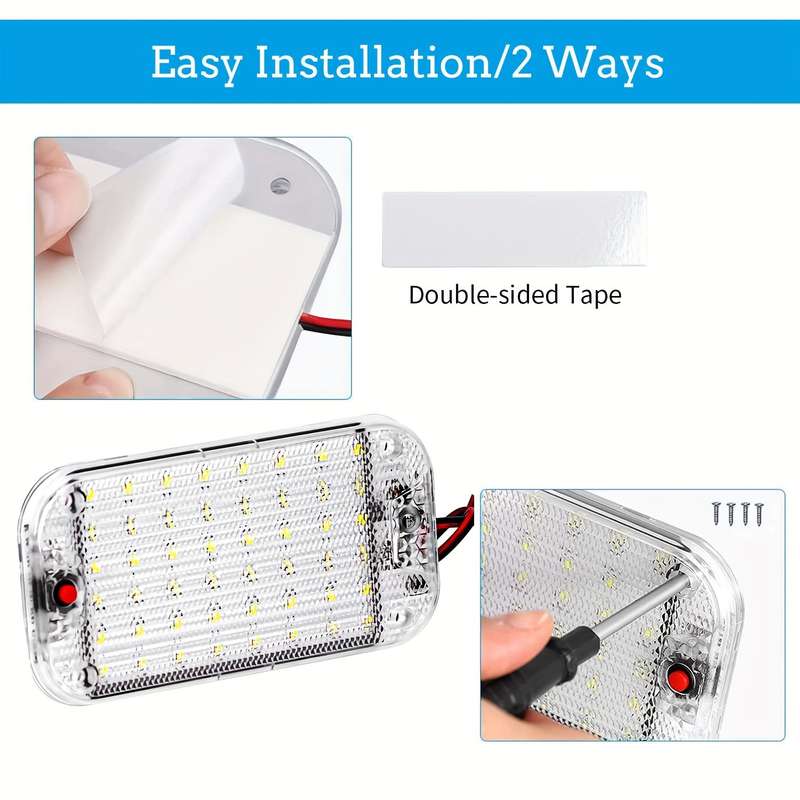 1pc 12V 800 Lumens Super Bright LED Ceiling Dome Light for RV Car Trailer Truck Camp