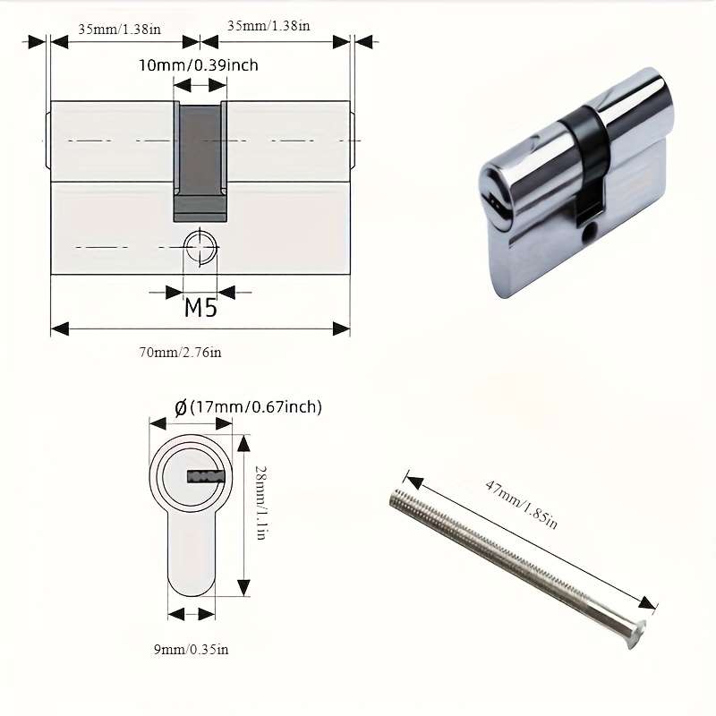 Lock Color Stainless Steel Color Size 1Pc