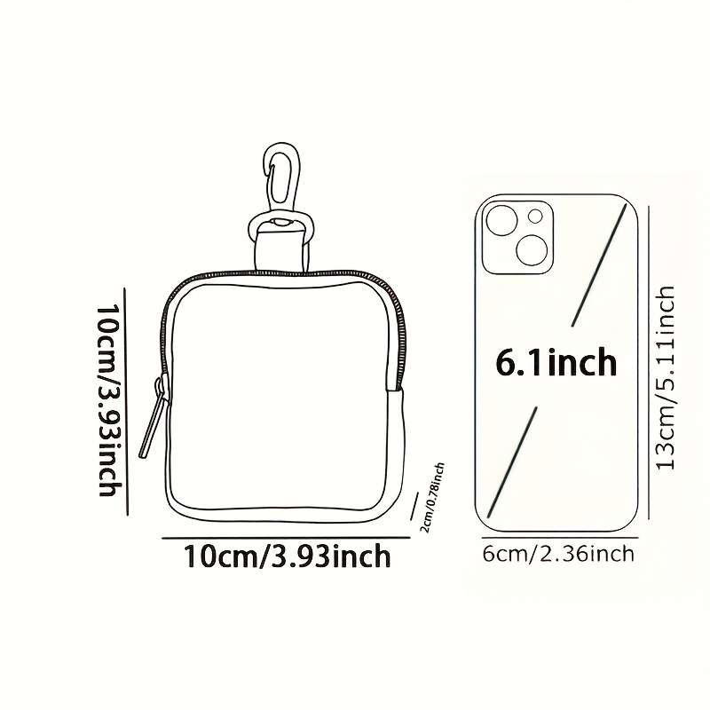 1pc Contemporary Black Cat with Umbrella Polyester Coin Purse Large Capacity Zippered Multi-Functi