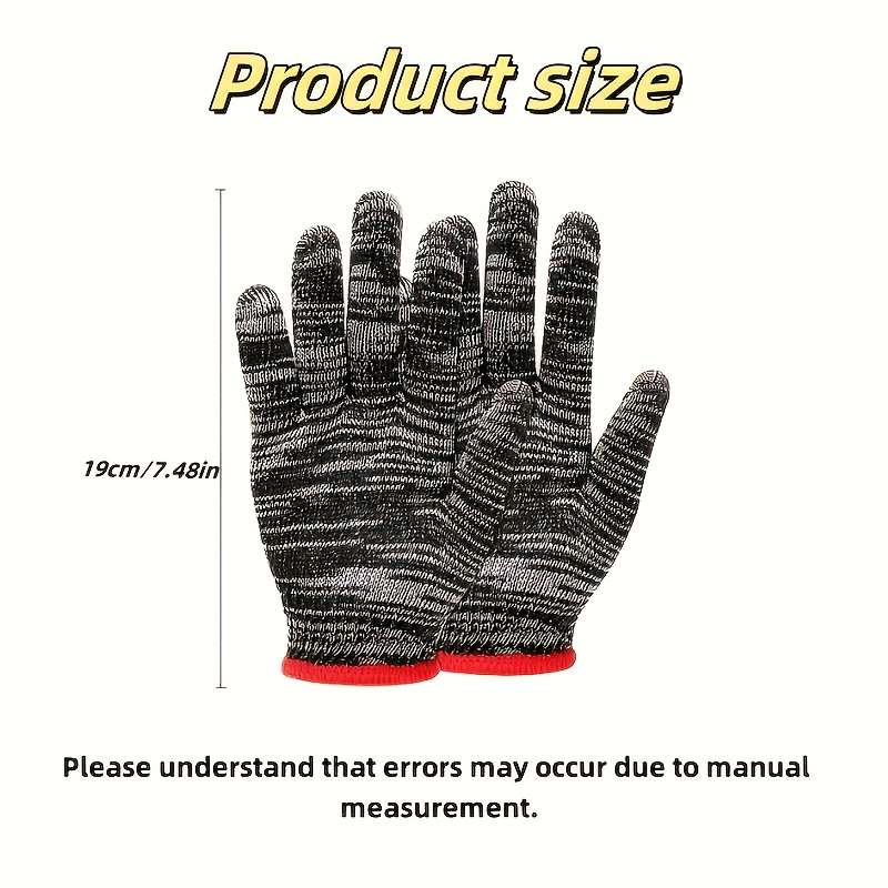 10 Pairs Red Black Red Multi Purpose Work Gloves