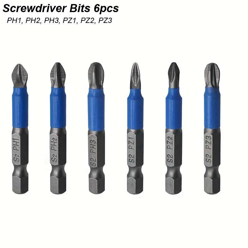 Screwdriver Bit Tool Set Color 6Pcs Non Slip Screwdriver