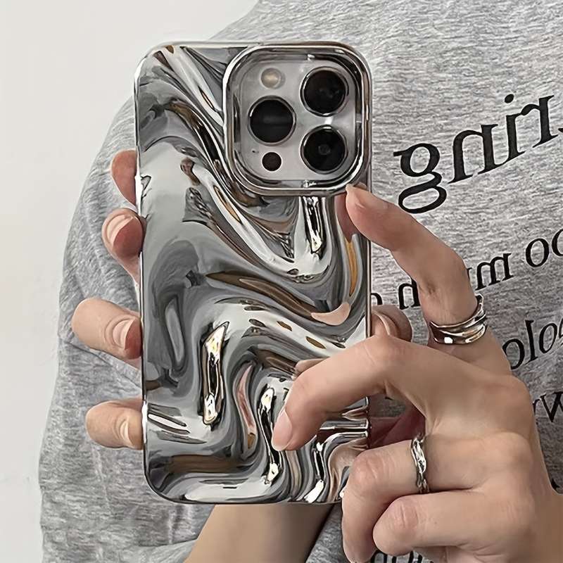 1Pc Silvery For iPhone 16 Pro Max Phone Case Phone Cover