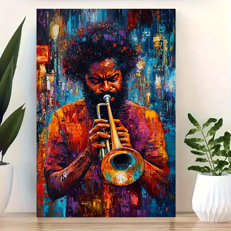 1pc  40x60cm Jazz Musician Canvas Art Print Classic Style Unframed Wall Decor for Living Room