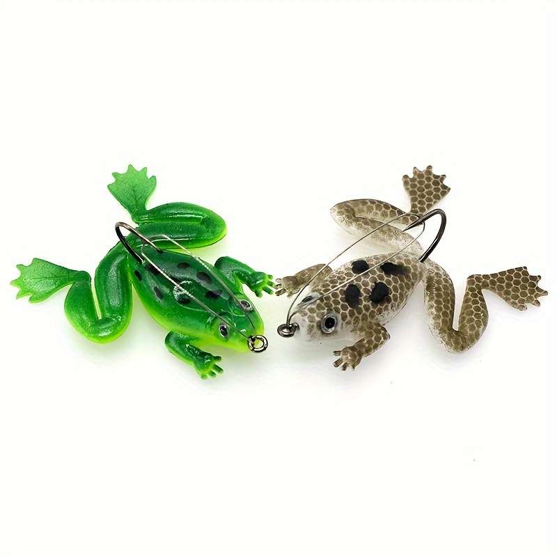 1pc Soft Frog Lure with Weedless Hook Realistic Rubber Swim Bait for Freshwater Saltwater F