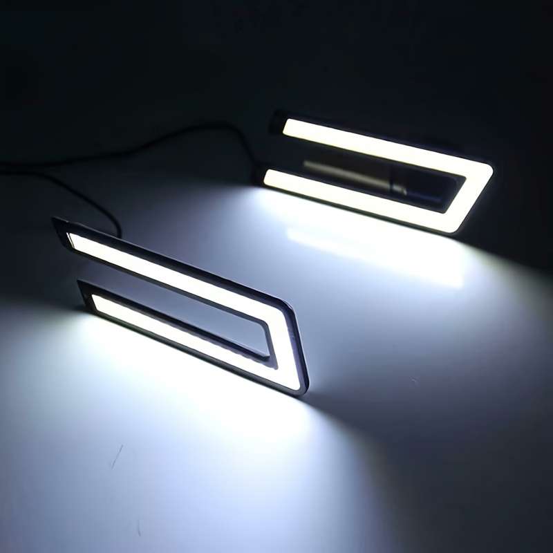 2pcs Car-Shaped COB LED Daytime Running Lights DC 12V High-Brightness LED DRL Exter