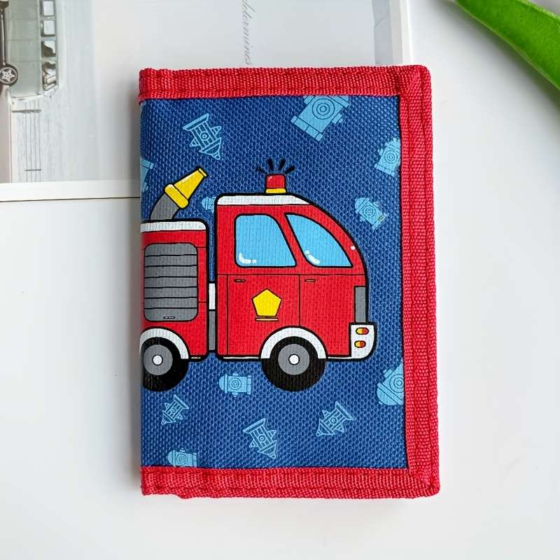 1pc Three fold wallet with cartoon print zipper pocket and card slot multiple card slots perfect