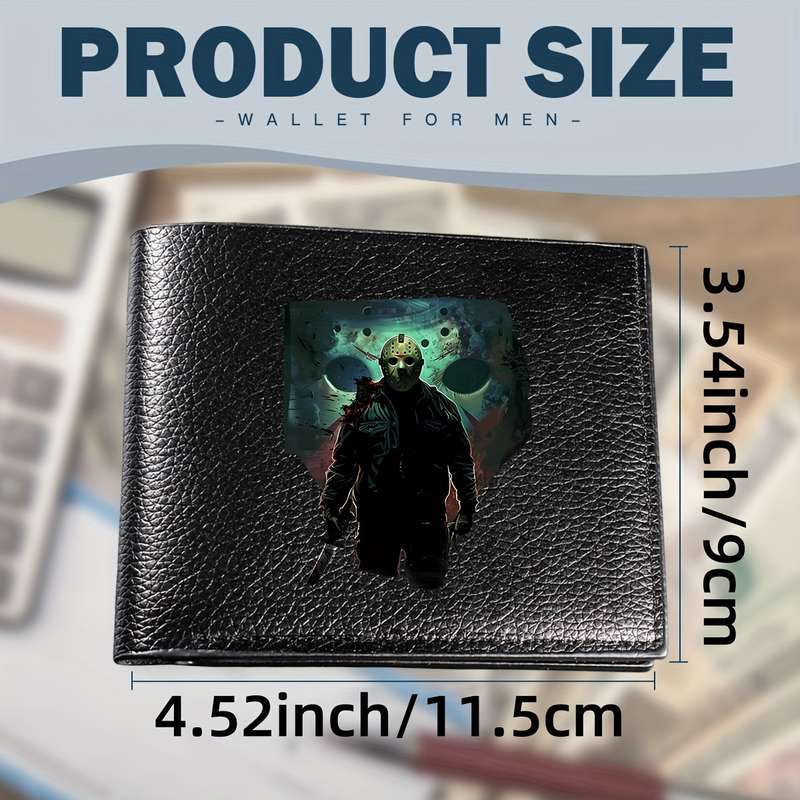 1pc Men's Faux Leather Wallet with Crocodile Pattern Casual Bifold Short Coin Purse with Card