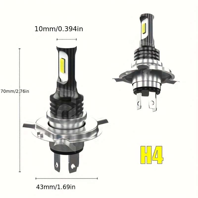 2pcs 9003 H4 HB2 LED Headlight Bulbs Kit 100W 70000LM Super Bright White Hi Lo Beam