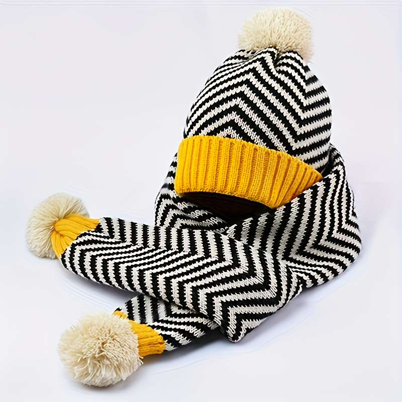 Winter Hat Color Scarf Add Hat, Red