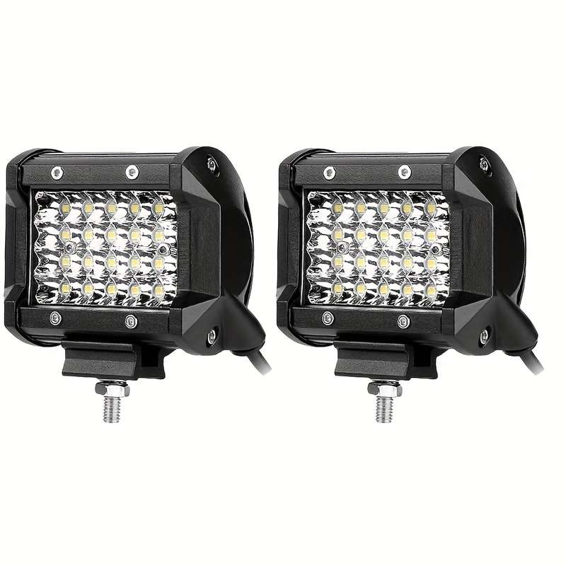 2pcs 72W LED Off-Road Driving Lights 4-Inch 14400 Lumens 3000+ Brightness Alumin