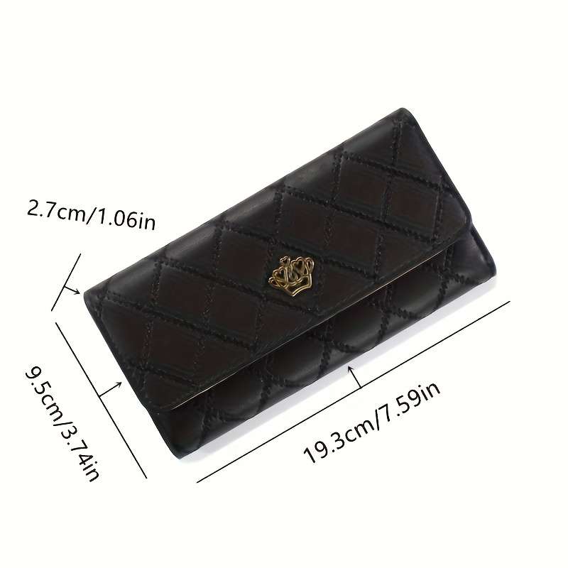 1pc Fashionable Argyll Plaid Trifold Wallet Faux Leather with Snap Closure Credit Card Slots