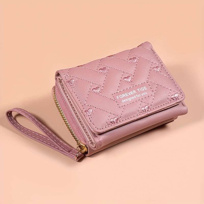 1pc FOREVER TRADESMARK Womens Compact Trifold WalletStylish Synthetic Synthetic Leather Card Ho