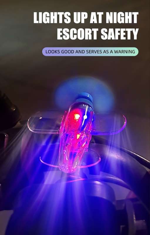 1pc LED Propeller Car Light Fit Blue & Red Neon Airplane-Inspired Design High B