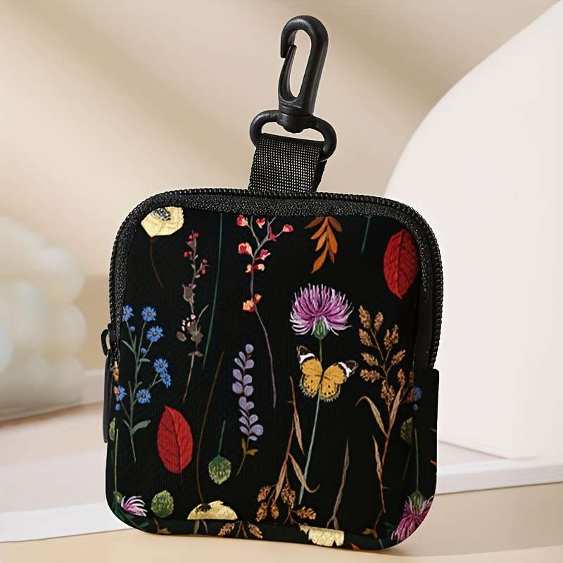 1pc Flower and Butterfly Print Pattern Large Capacity Coin Wallet Digital Printing Coin Wallet Stor