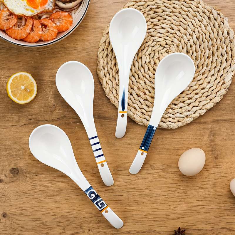 1pc Soup Spoon Rice Spoon Japanese Extra Large Ceramic Spoon Durable and Stylish Kitchen Tabl