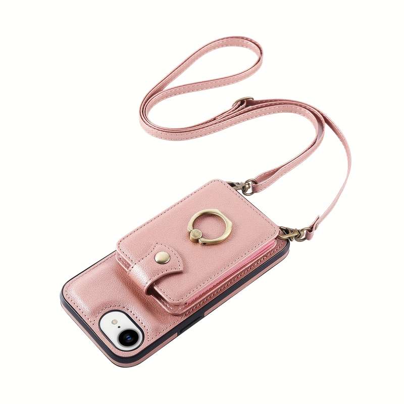 1Pc Rose Golden For iPhone 16e Protective Case Wallet Phone Case