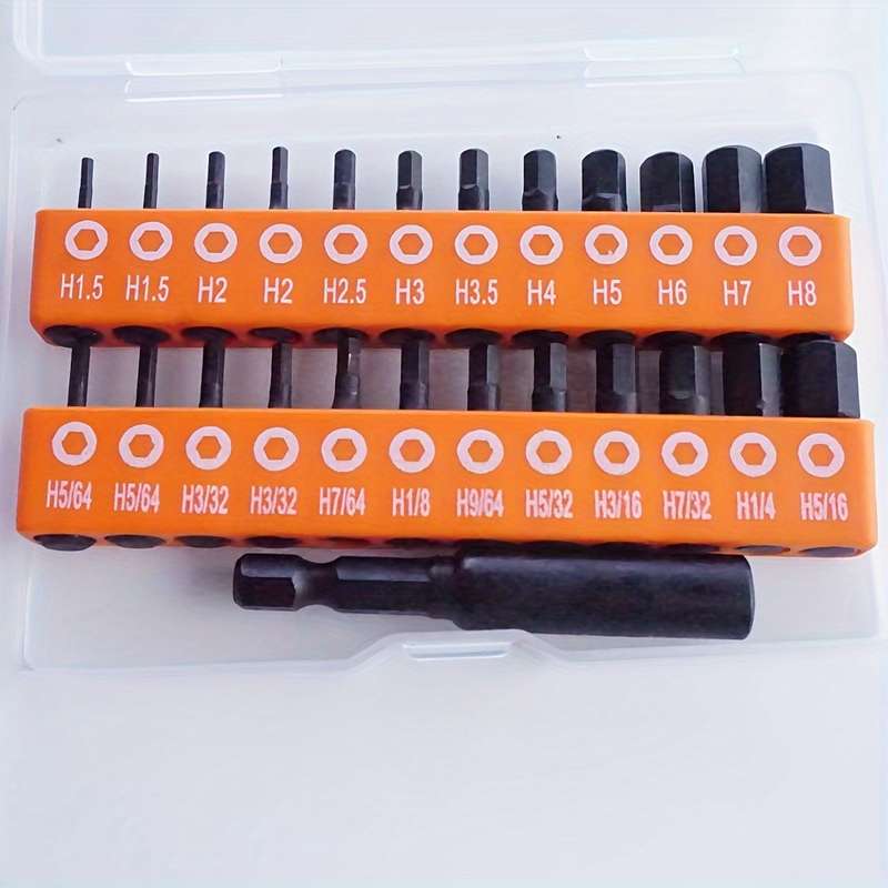 Screwdriver Bit Tool Set Model Hexagon Socket British 12Pcs