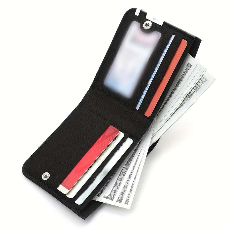 1pc DEABOLAR Cute Capybara Print Canvas Bifold Wallet for Men Lightweight Multi-Function Credi