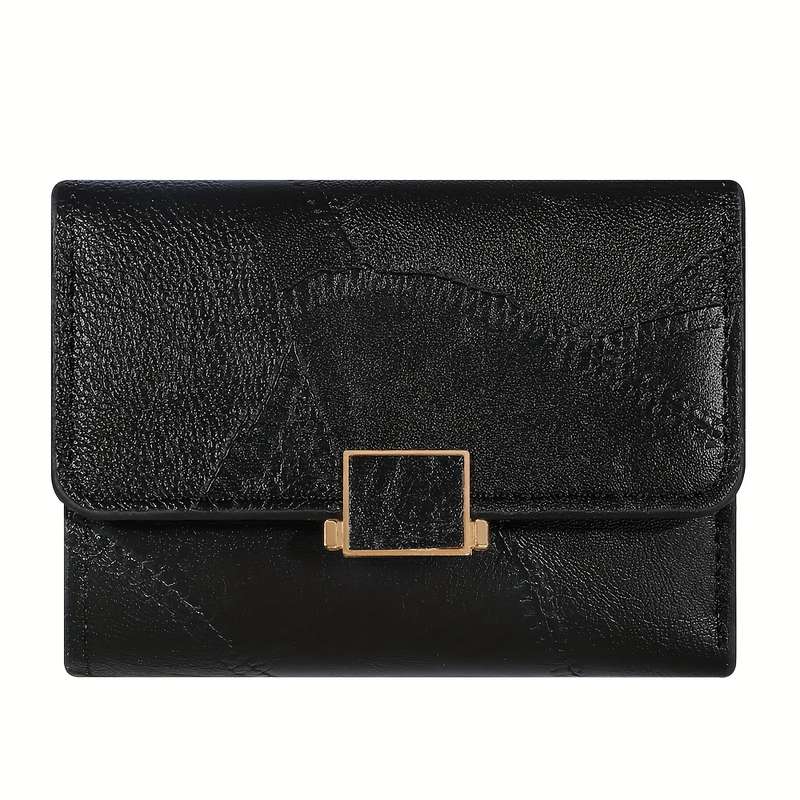 1pc Vintage Style Mini Wallets for Women5 Stylish Purses with Snap Closure Nylon Lining and Sl