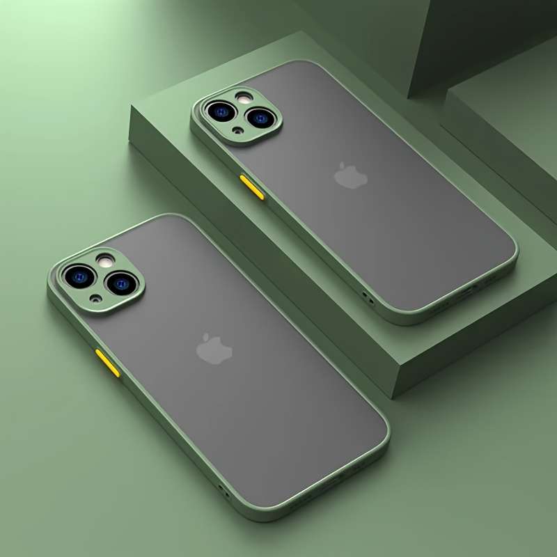 1Pc Army Green For iPhone 14 Pro Max Silicone Matte Phone Case
