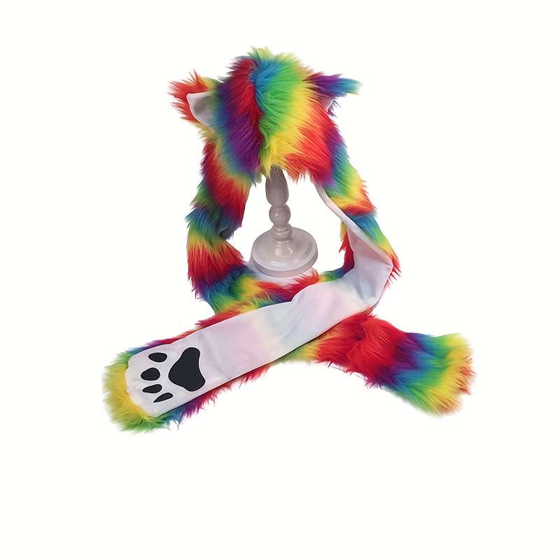 Winter Hat Color Striped Colorful Powder