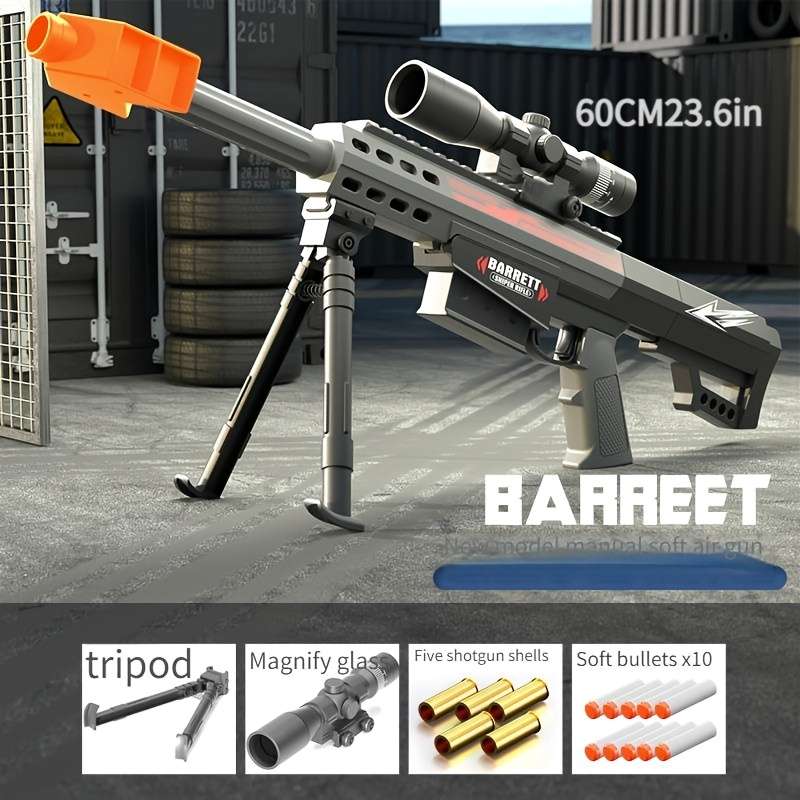 Toy Guns Color Large New Barrett   Gray Soft Air Gun