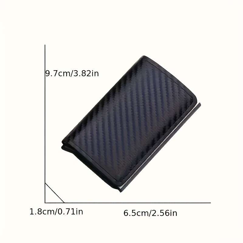 Sleek Aluminum Alloy RFID Blocking Card HolderSlim Lightweight Design with Secure Black Faux Lea